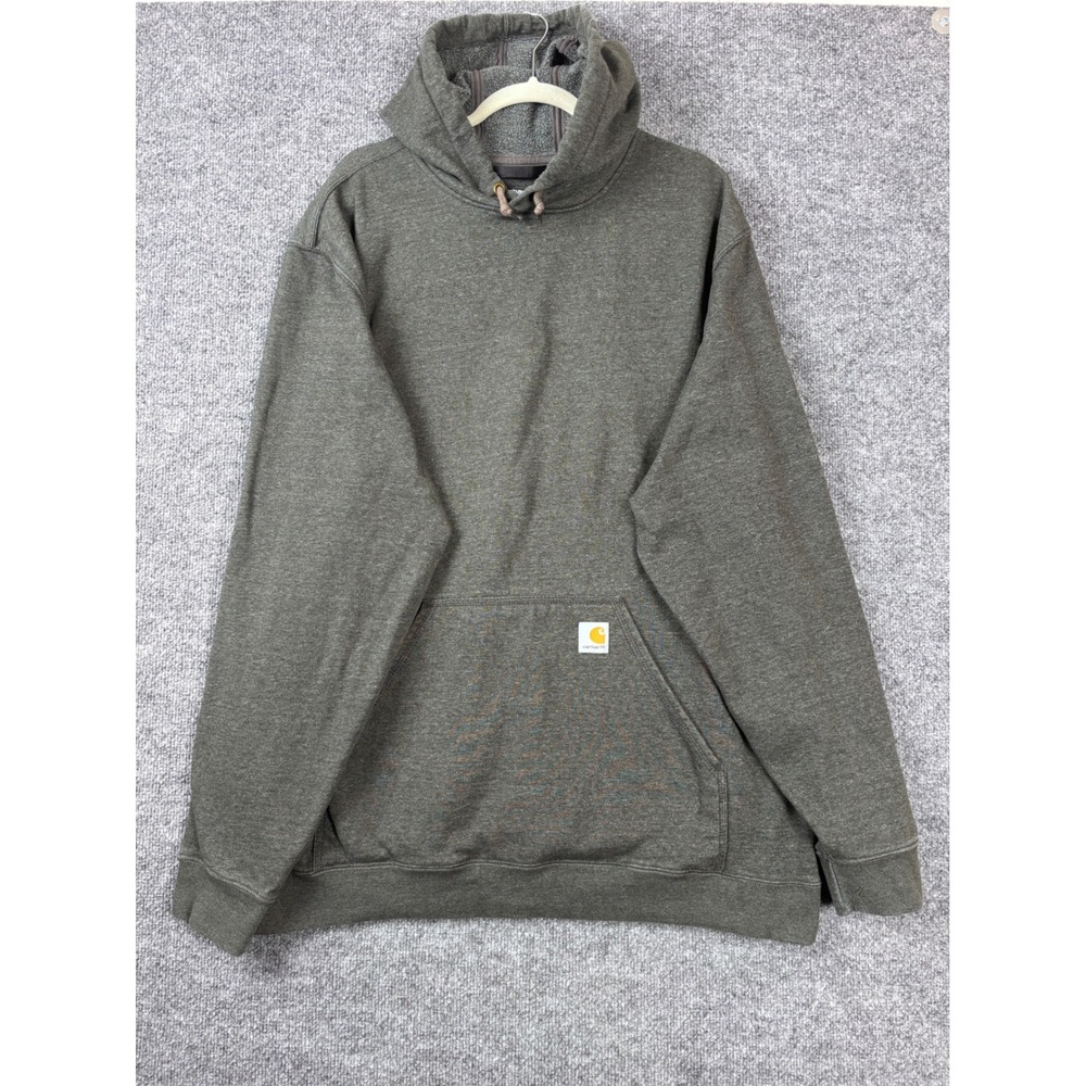 Carhartt Hoodie‎ Men 2XL Tall Olive Green Loose Fit Midweight Sweatshirt Casual